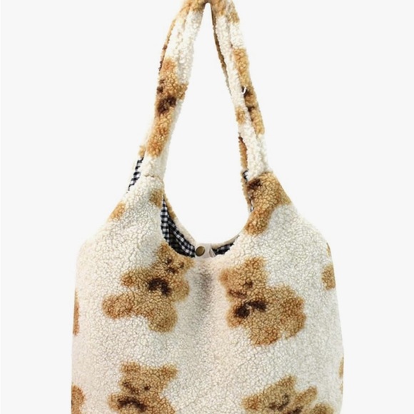 Teddy Bear Shearling Tote Bag - Picture 2 of 4